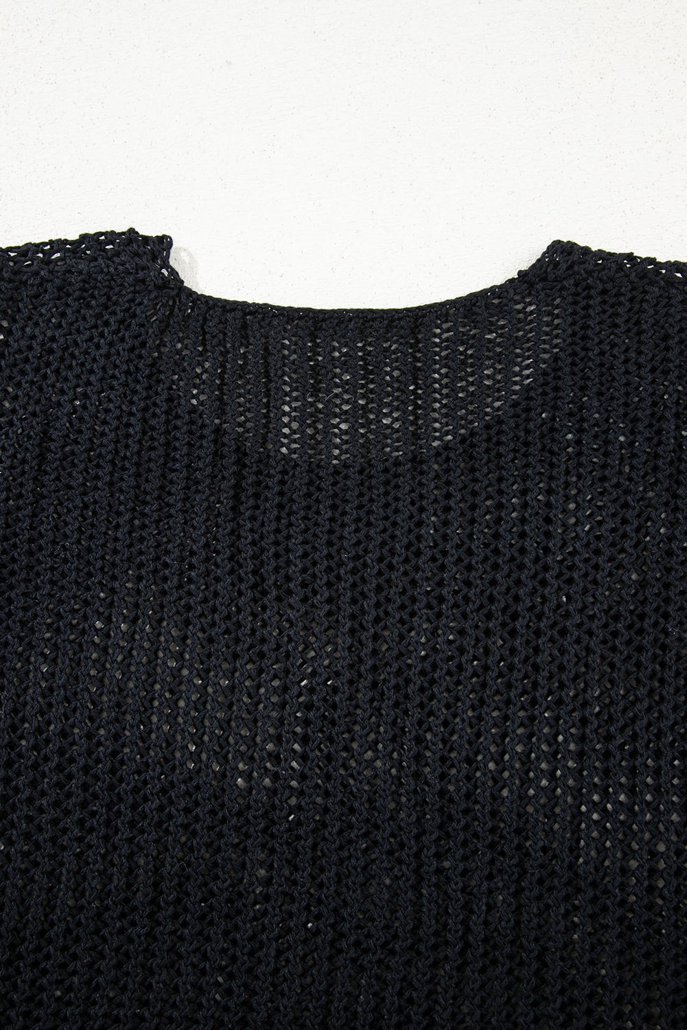 Black Crochet Hollow-out Jumper Top Sweater