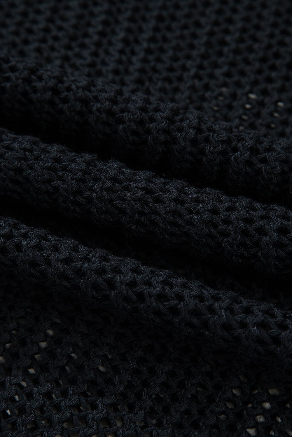 Black Crochet Hollow-out Jumper Top Sweater