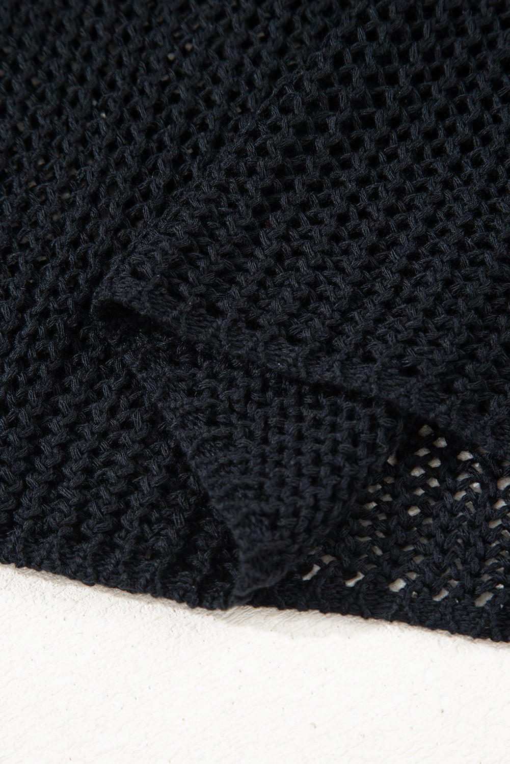 Black Crochet Hollow-out Jumper Top Sweater