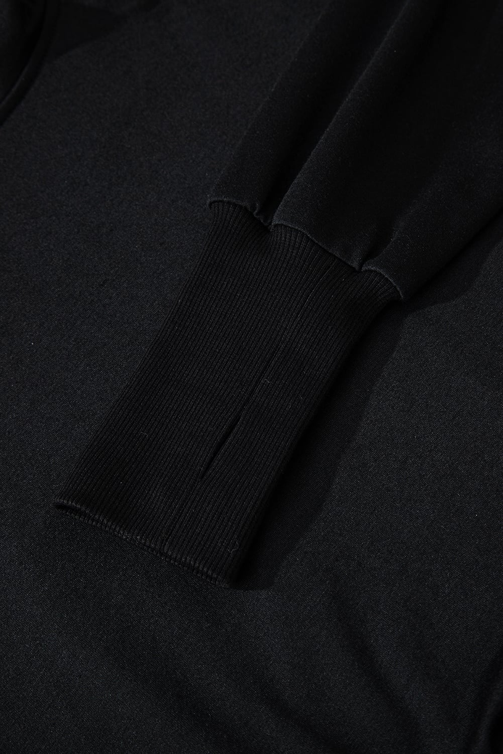 Black Double Zipper Hooded Jacket and Sweatpants Active Set