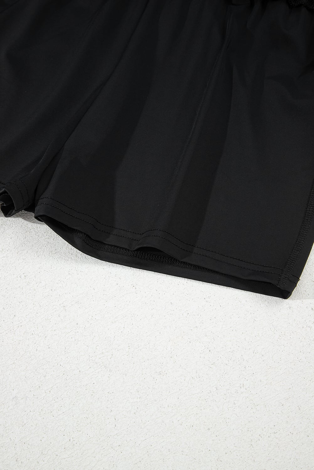 Black Drawstring Elastic Waistband Lined Tennis Skorts