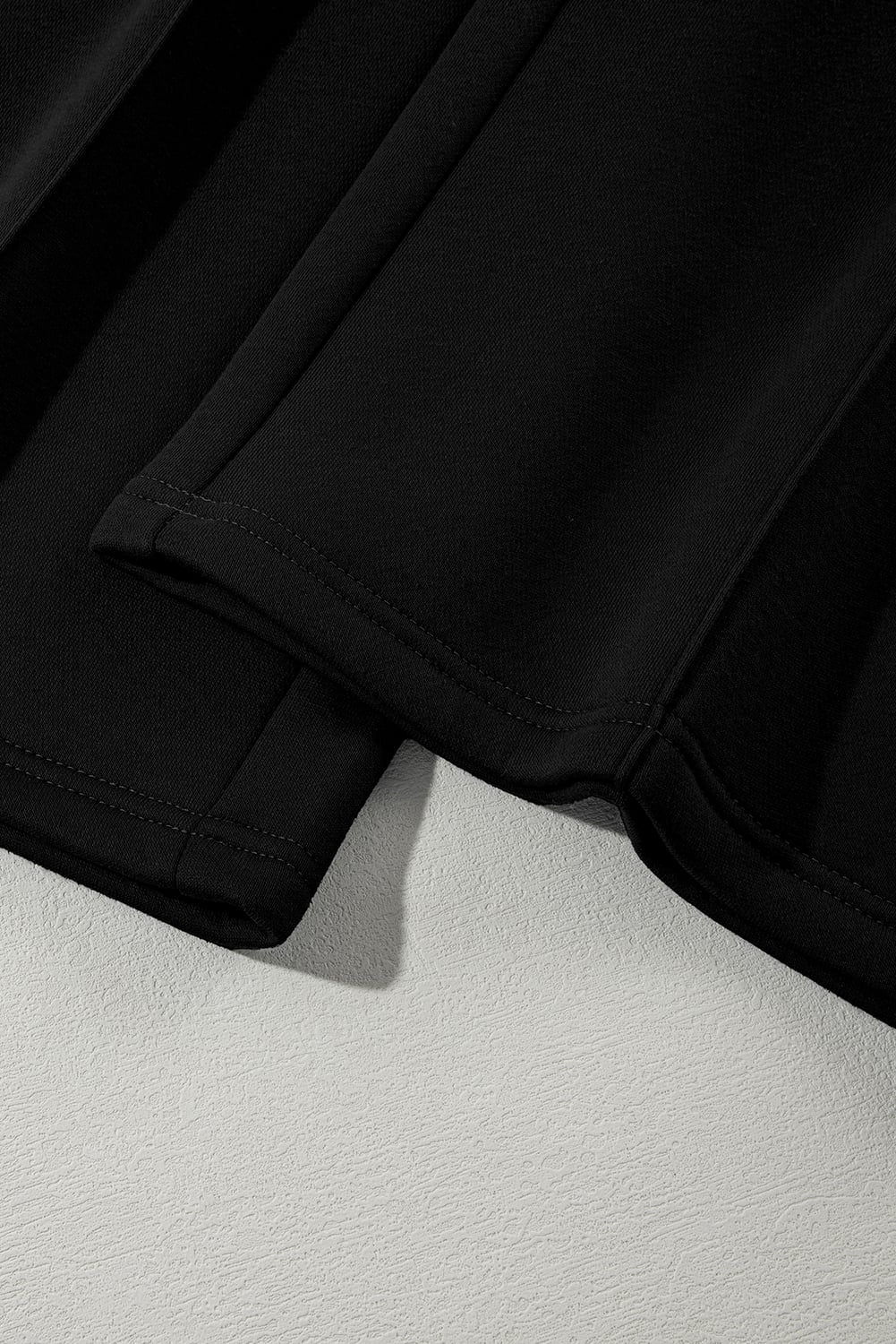 Black Drop Shoulder Zip Up Jacket Drawstring Pants Active 2pcs Set