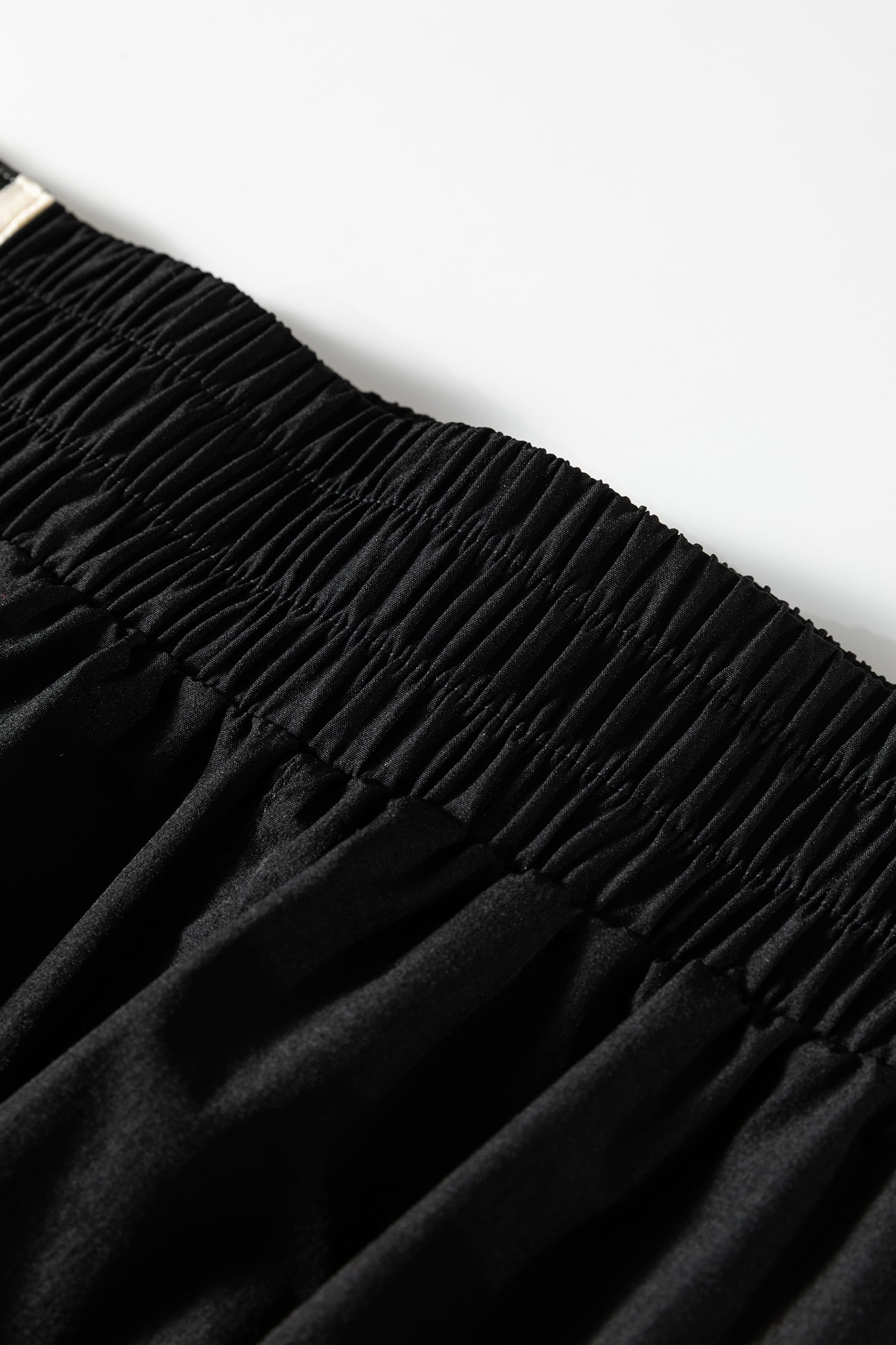 Black Elastic Waist Varsity Striped Detail Athleisure Shorts