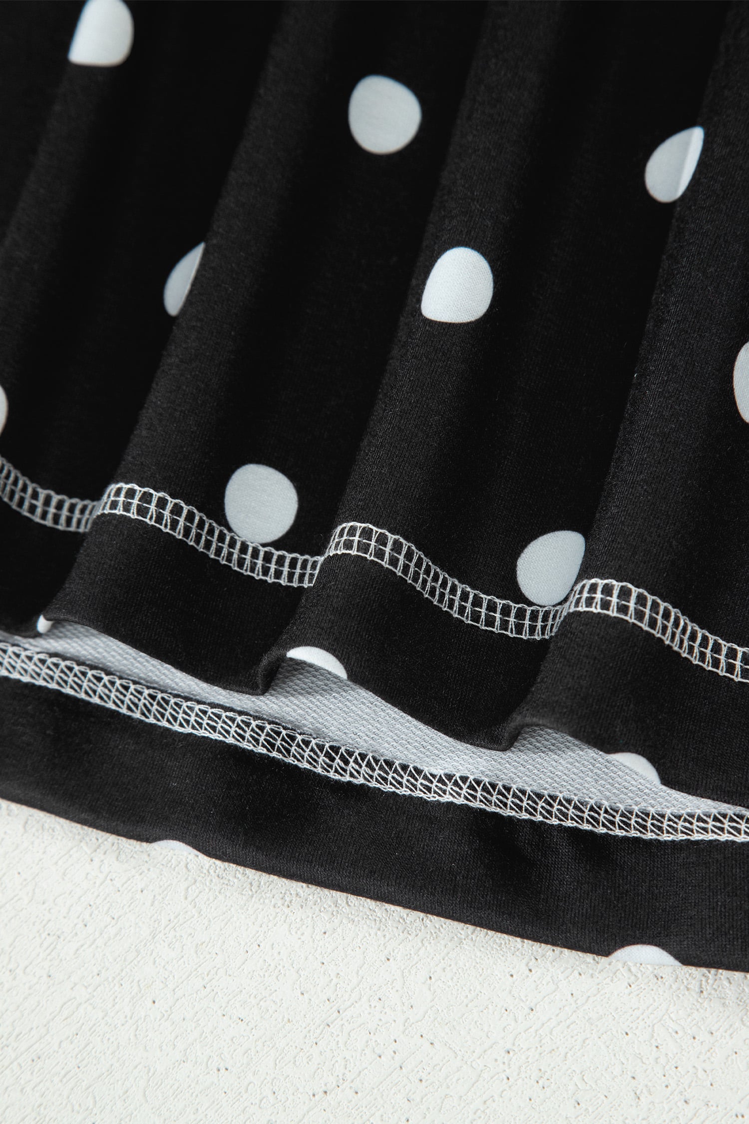 Black Polka Dot Short Sleeve Loose Top Drawstring Shorts Set