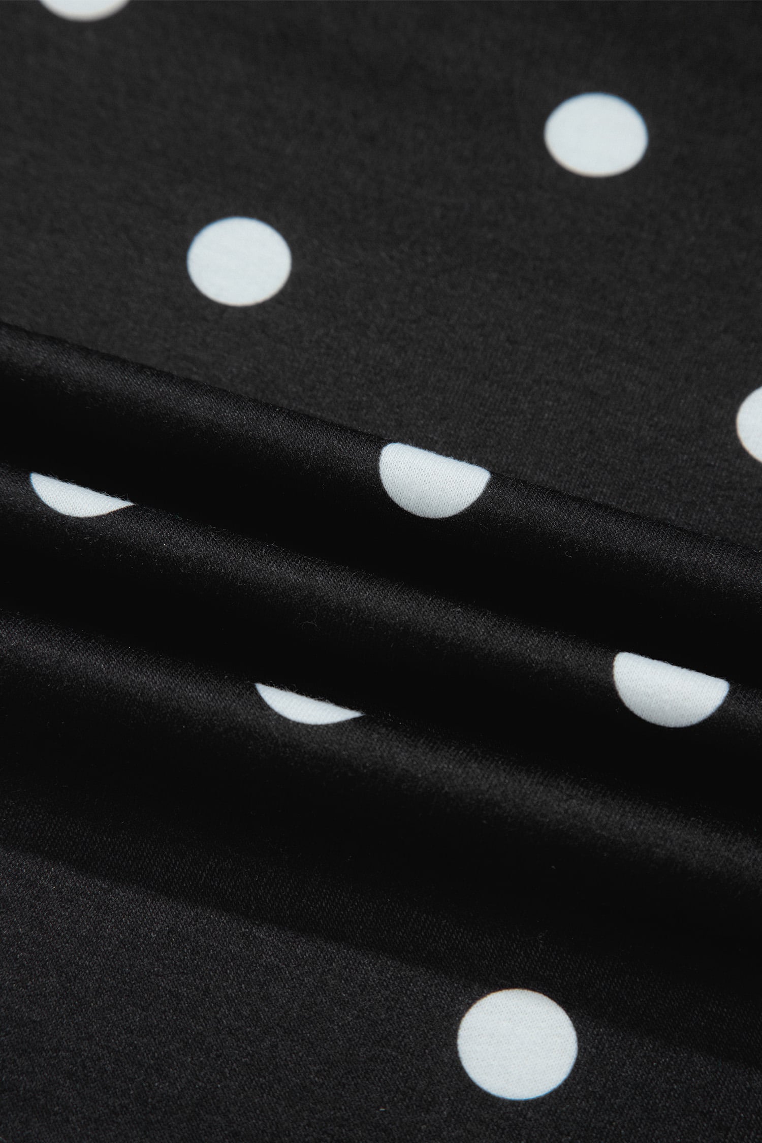 Black Polka Dot Short Sleeve Loose Top Drawstring Shorts Set
