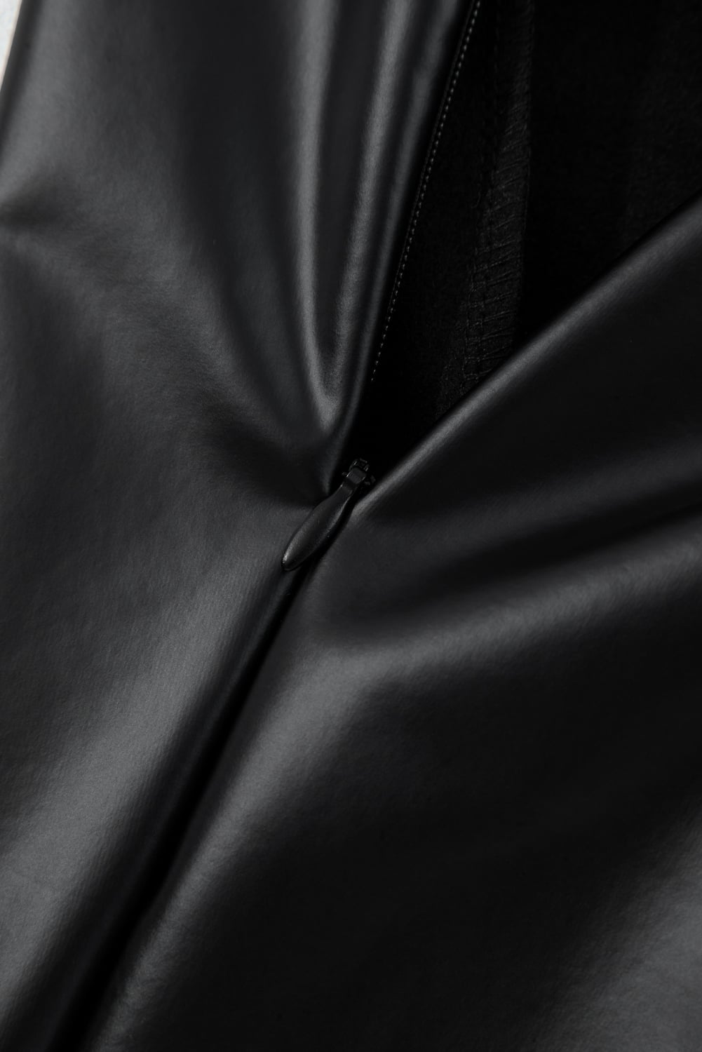Black Faux Leather Seamed Leg High Waist Leggings
