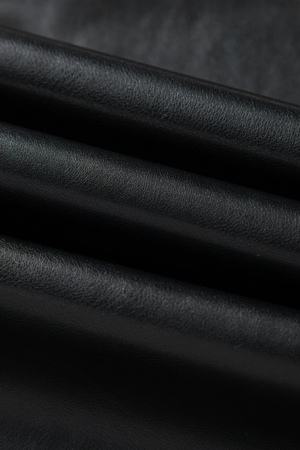 Black Faux Leather Side Slit Maxi Skirt