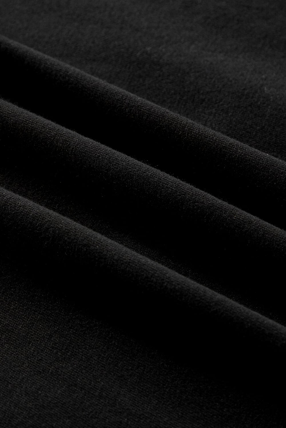 Black Fleece Lined Half Zipper Kangaroo Pockets Loose Hoodie