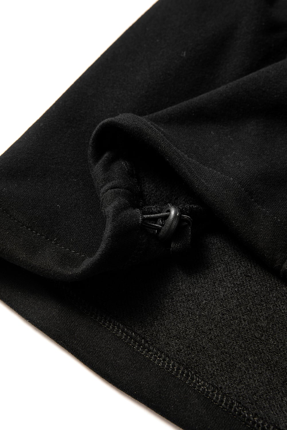 Black Fleece Lined Half Zipper Kangaroo Pockets Loose Hoodie