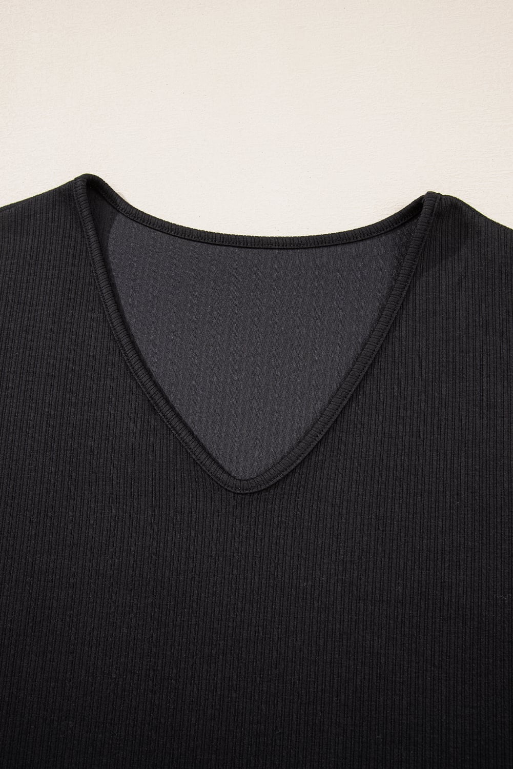 Black Flower Applique Mesh Long Sleeve V Neck Blouse