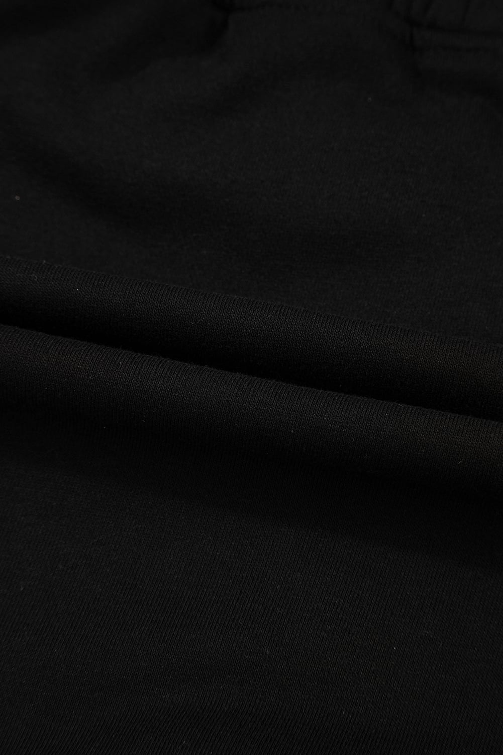 Black French Terry Drawstring Elastic Waistband Mini Skort with Pockets