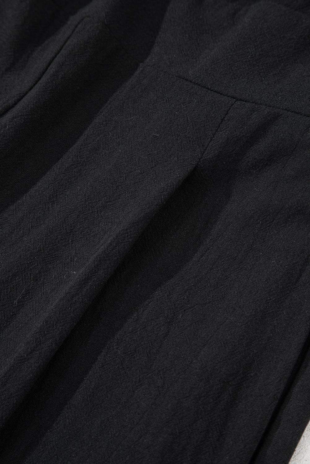 Black Front Cut Out Smocked Back Sleeveless Wide Leg Jumpsuit
