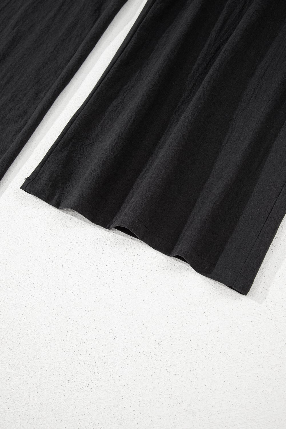 Black Front Cut Out Smocked Back Sleeveless Wide Leg Jumpsuit