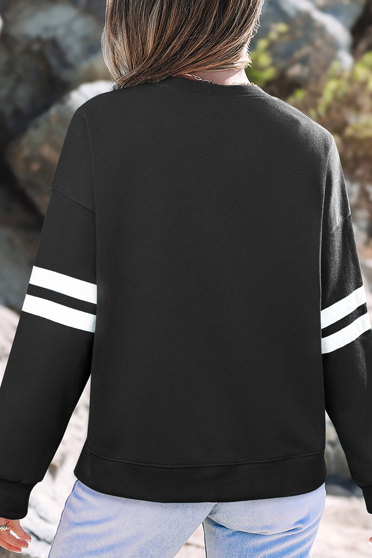 Black Ghost Floral Leopard Print Pullover Sweatshirt
