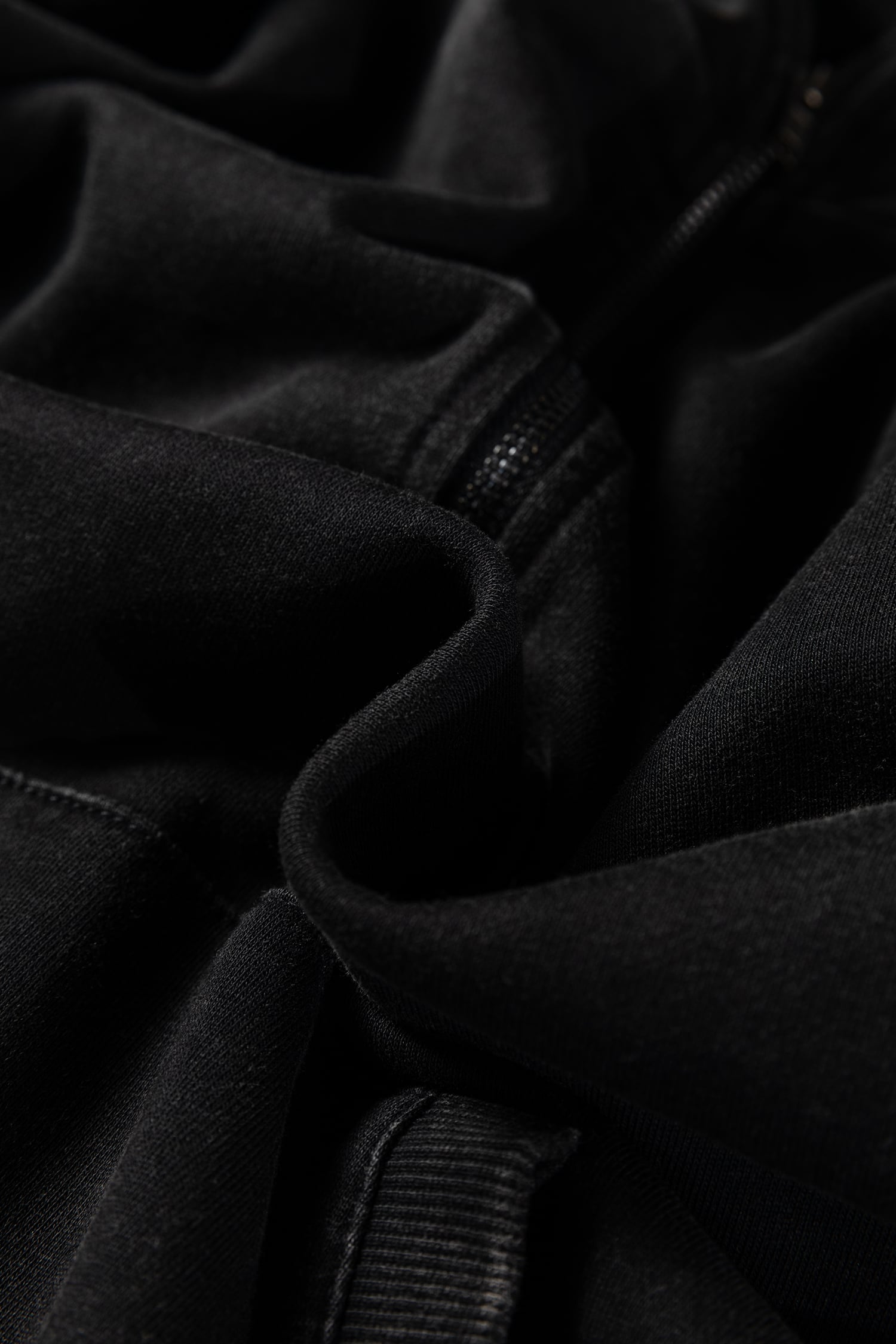 Black Half Zip Kangaroo Pocket Mineral Wash Baggy Hoodie