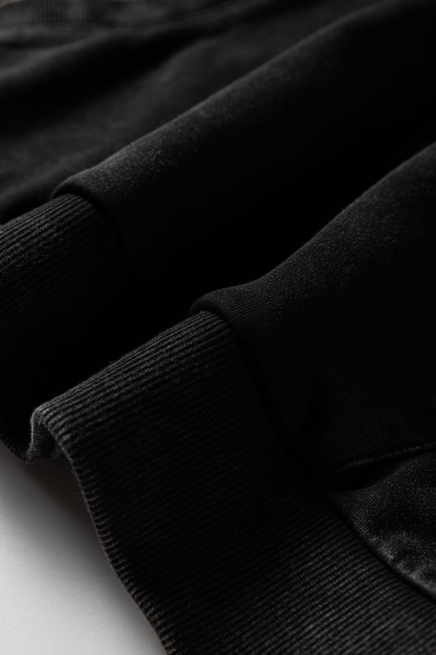 Black Half Zip Kangaroo Pocket Mineral Wash Baggy Hoodie