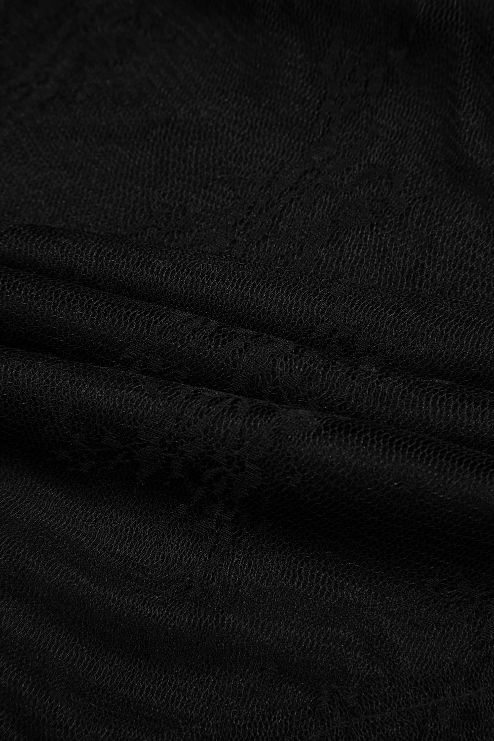 Black Lace Cascading Tiered High Waist Maxi Skirt