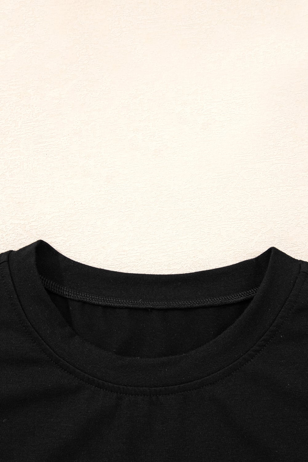 Black Lace Long Sleeve Insert Drop Shoulder Tee