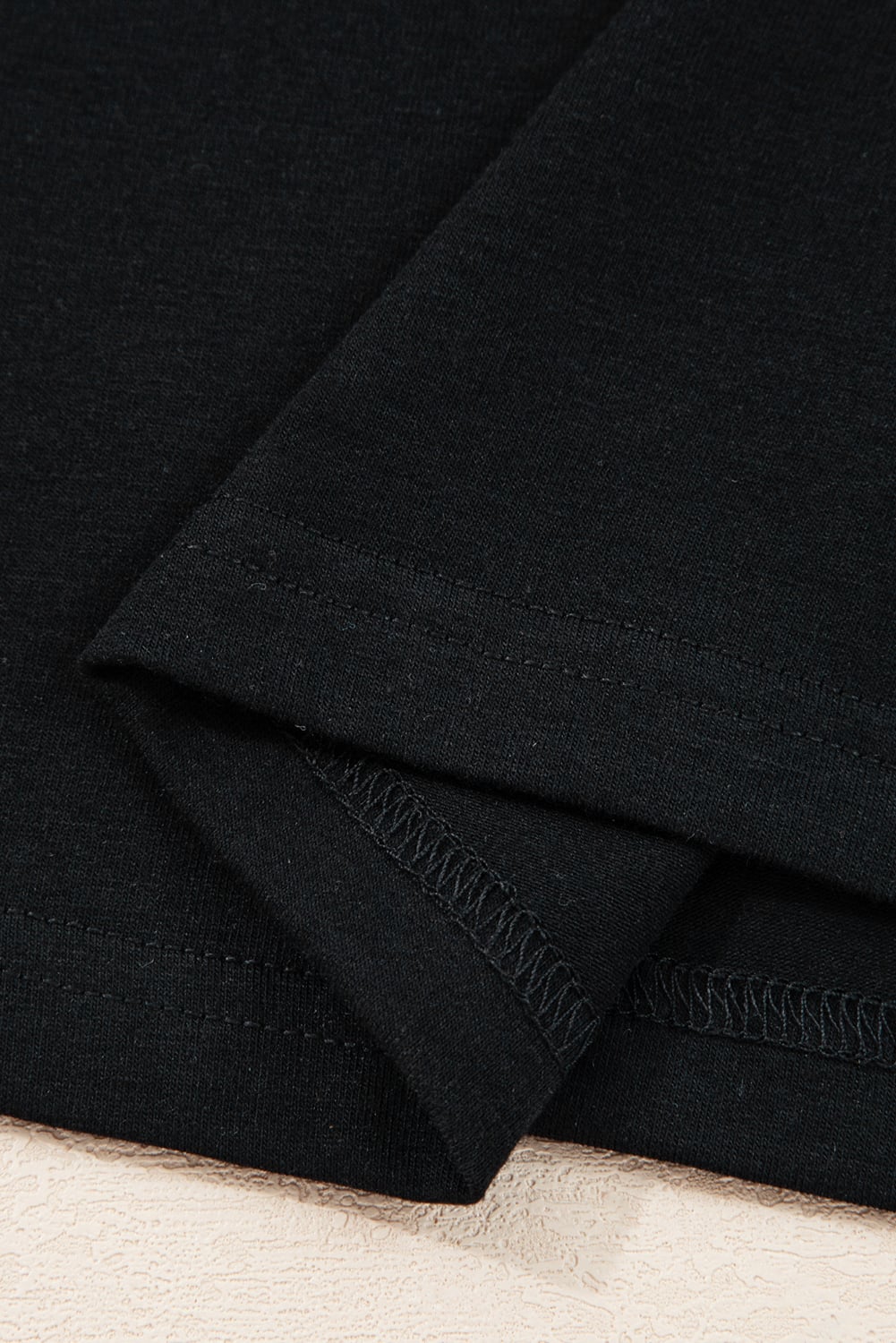 Black Lace Long Sleeve Insert Drop Shoulder Tee
