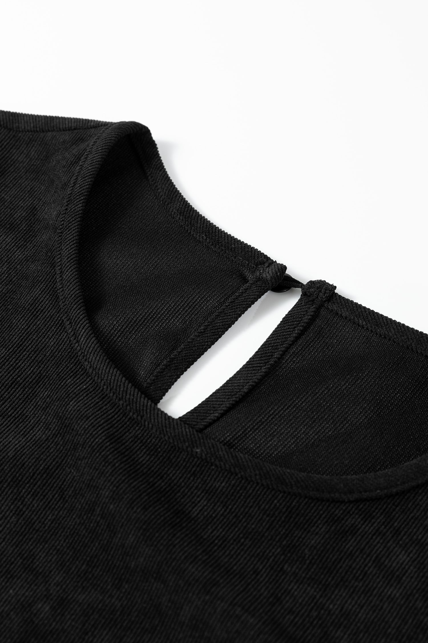 Black Lantern Sleeve Tiered Mini Dress