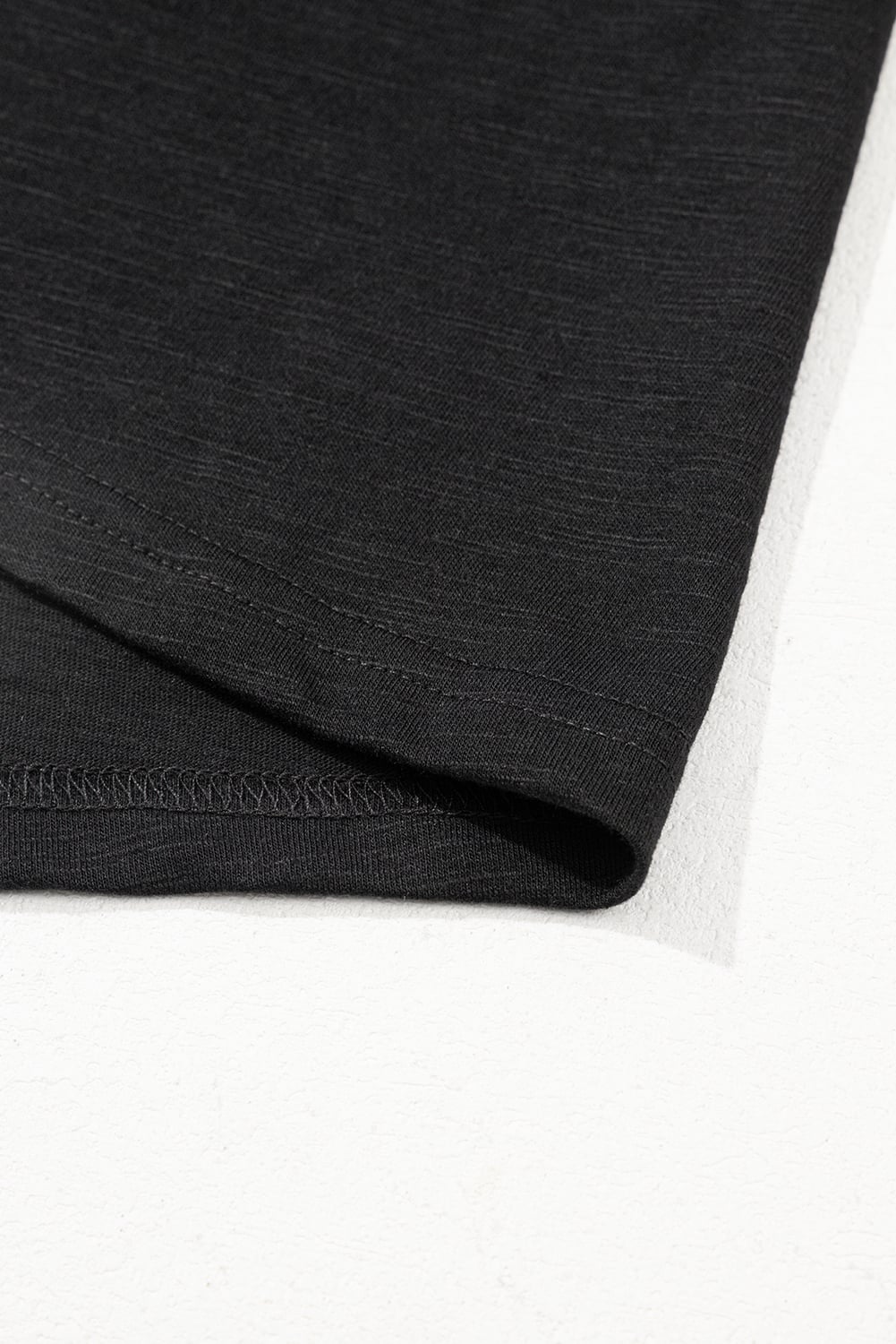 Black Layered Ruffle Short Sleeve Round Neck Top