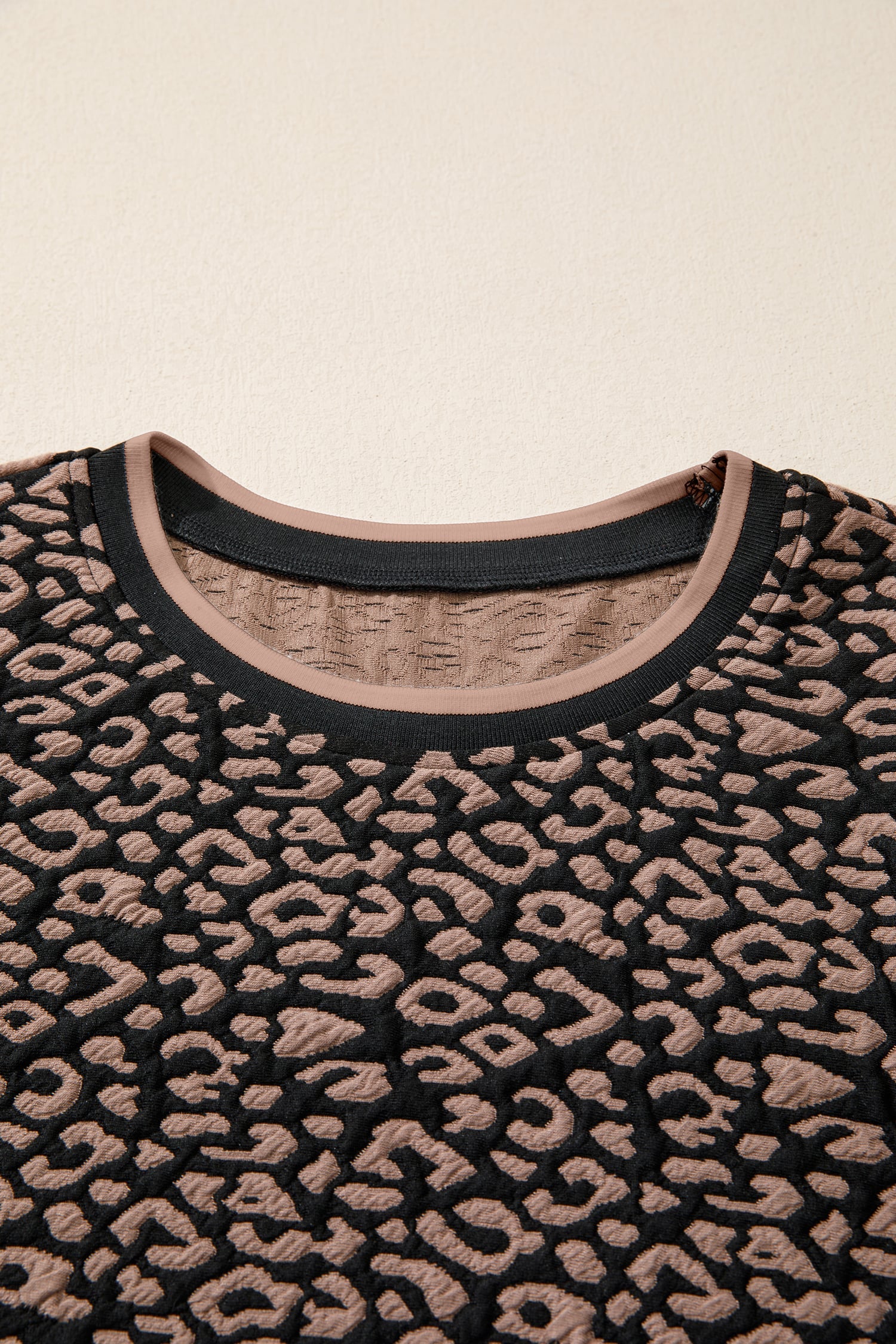 Black Leopard Print Bubble Sleeve Shift Mini Dress