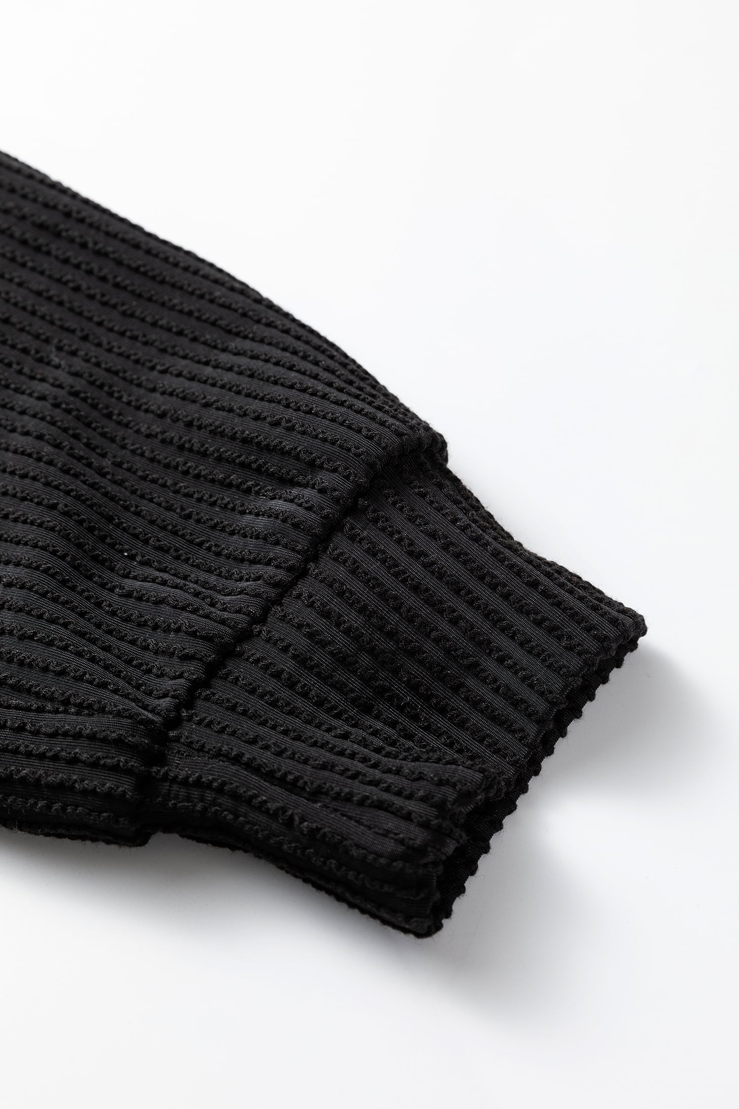 Black MERRY Corded Long Sleeve Top and Pockets Pants Set