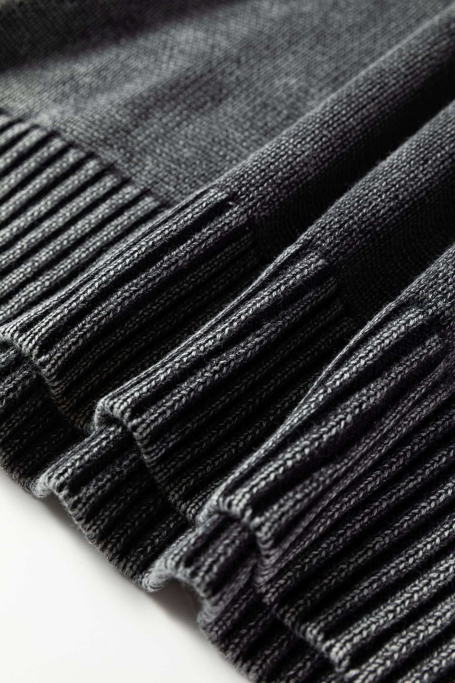 Black Mineral Wash V Neck Knit Exposed Seam Drop Shoulder Loose Sweater