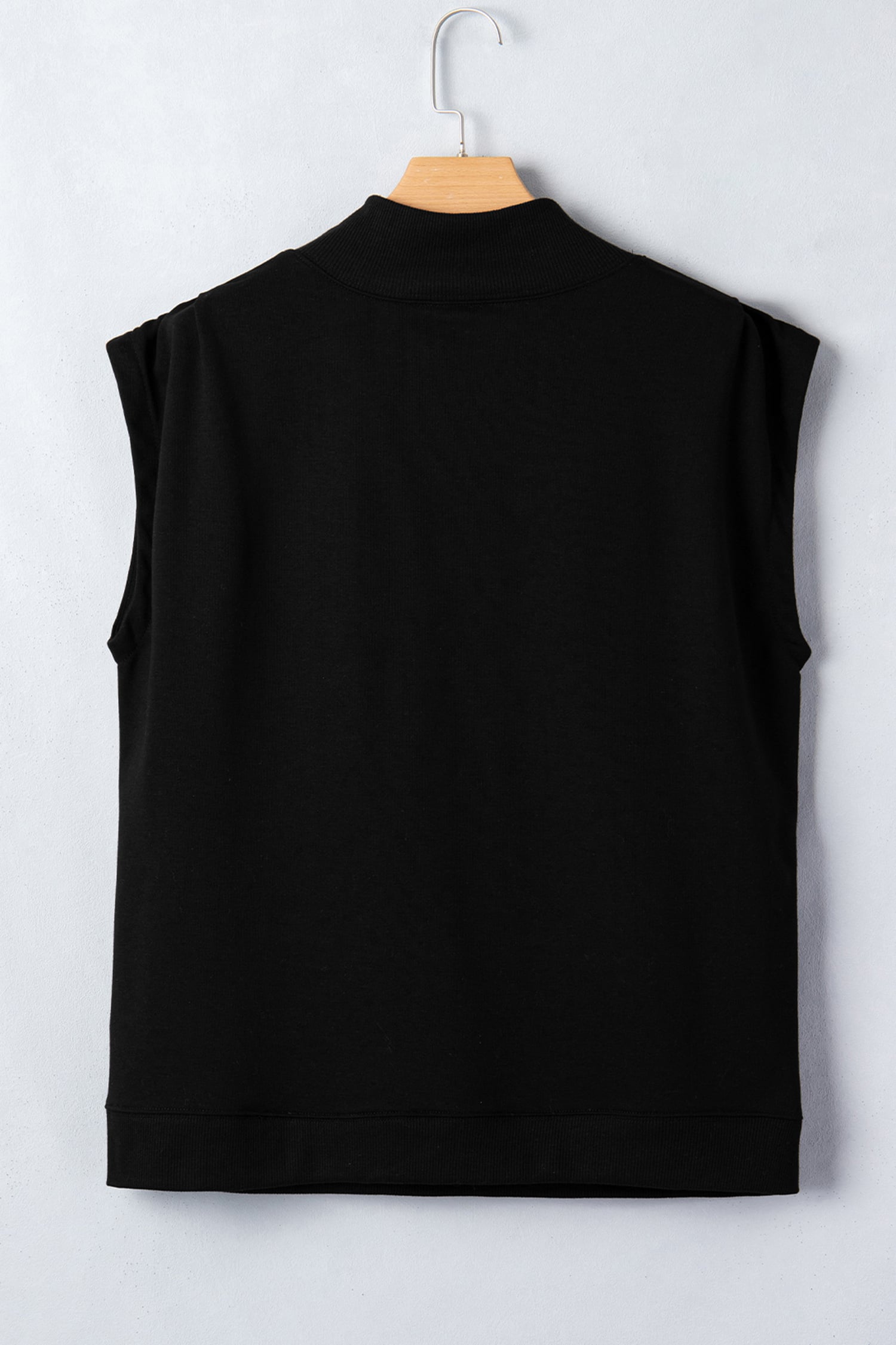 Black Patriotic Rhinestone Star High Neck Short Sleeve Top