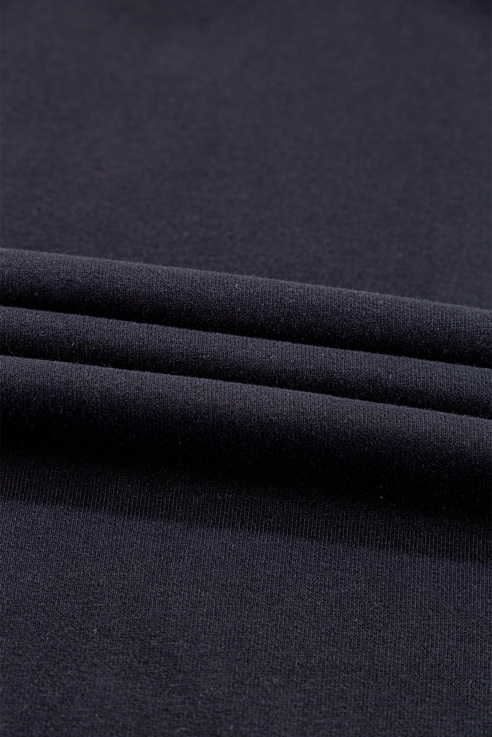 Black Plain Drop Shoulder Crewneck Pullover Sweatshirt