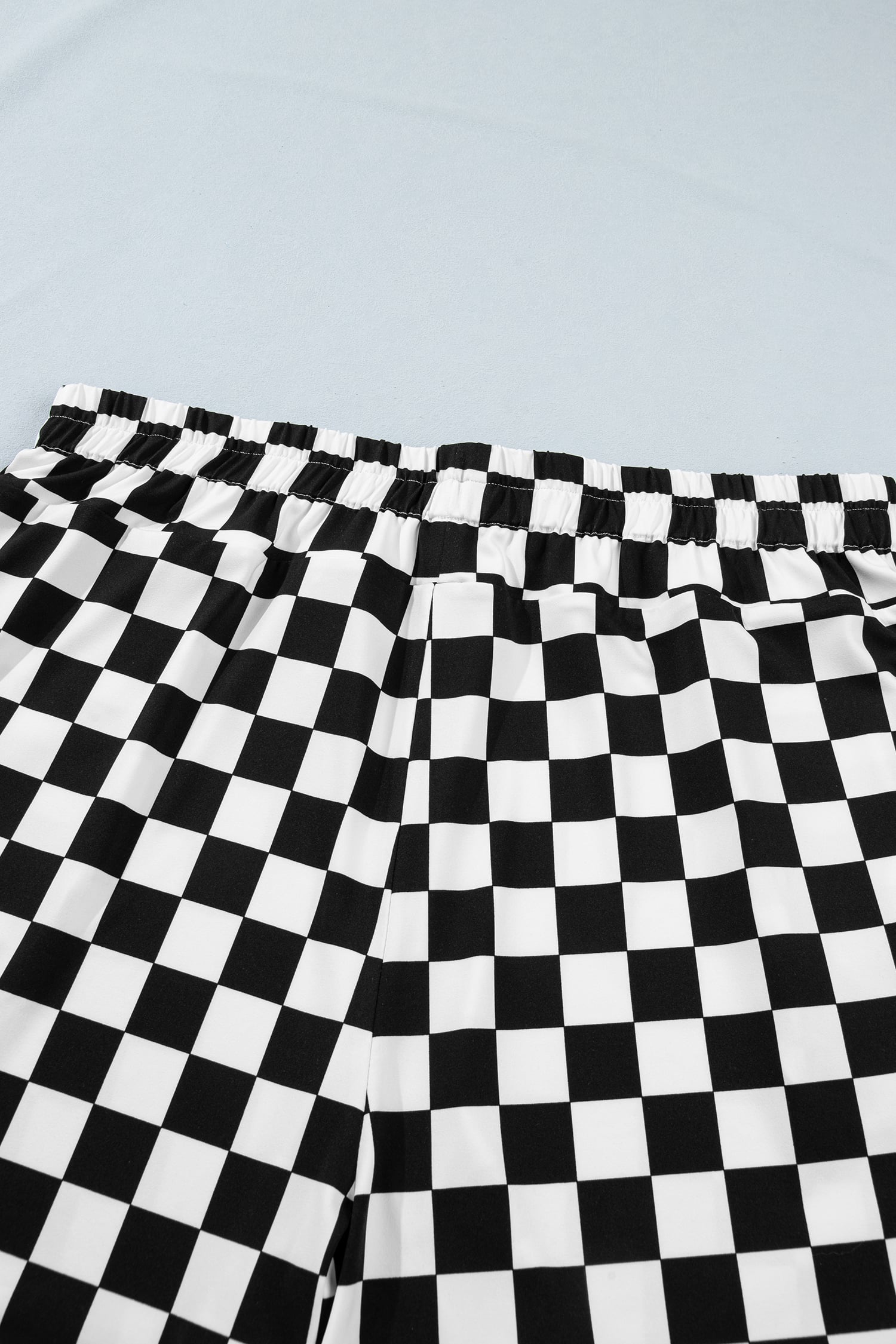 Black Plus Size Checkered Athleisure Shorts
