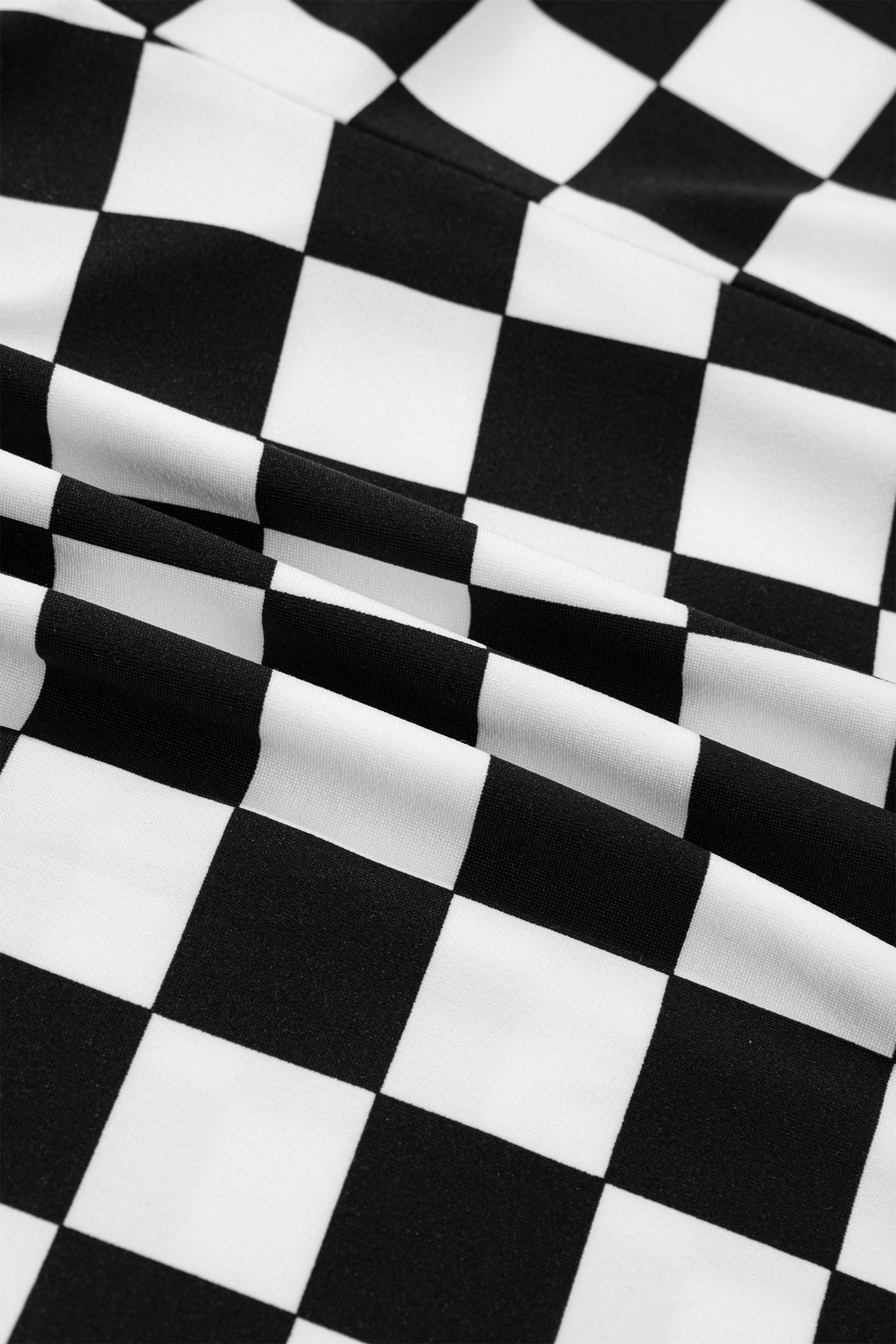 Black Plus Size Checkered Athleisure Shorts