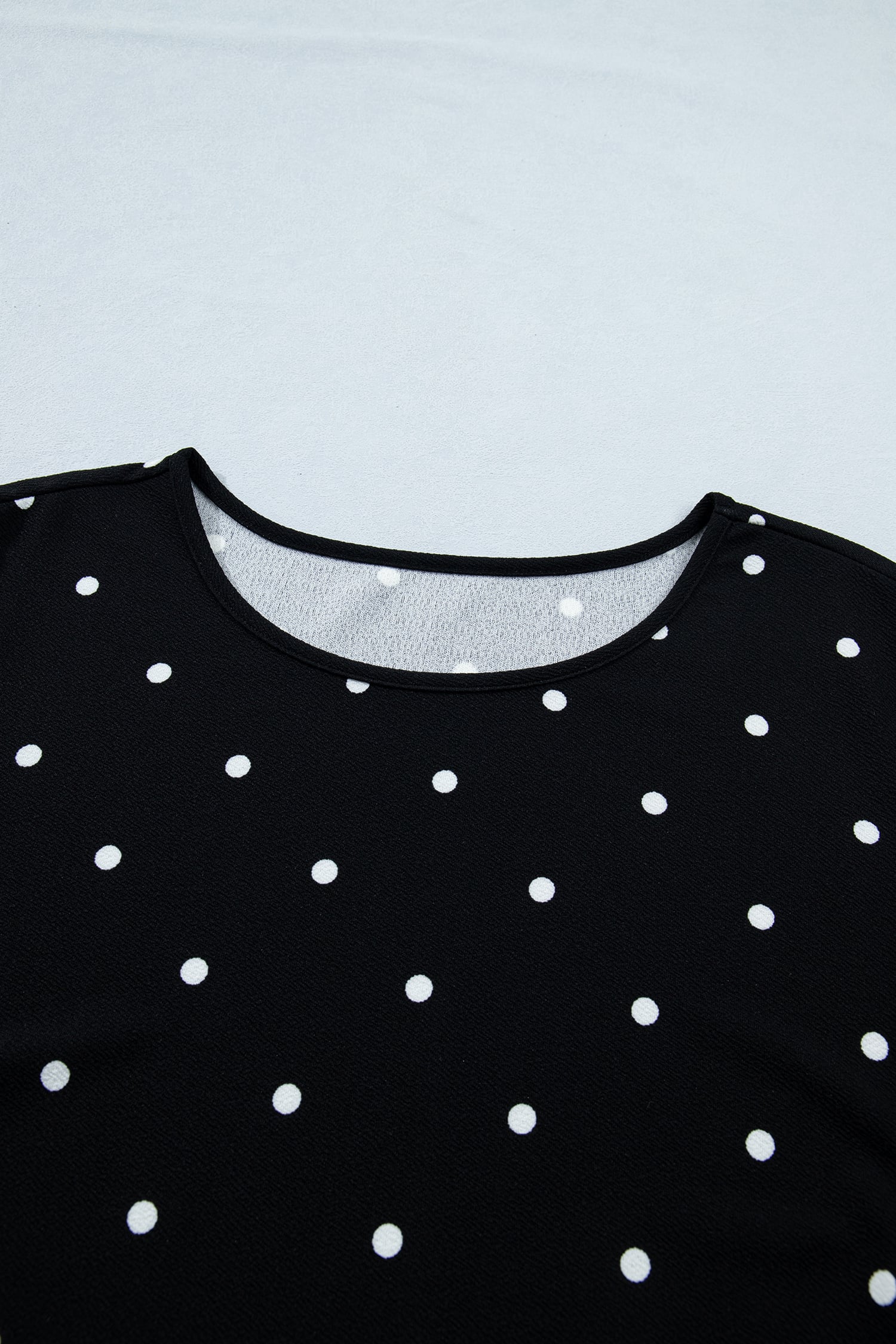 Black Plus Size Dotted Casual T Shirt