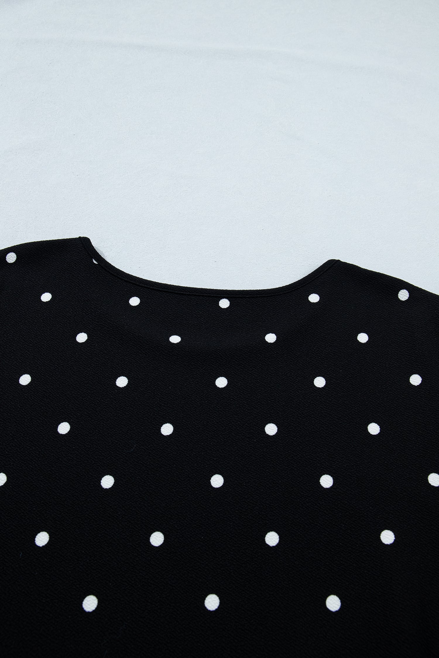 Black Plus Size Dotted Casual T Shirt