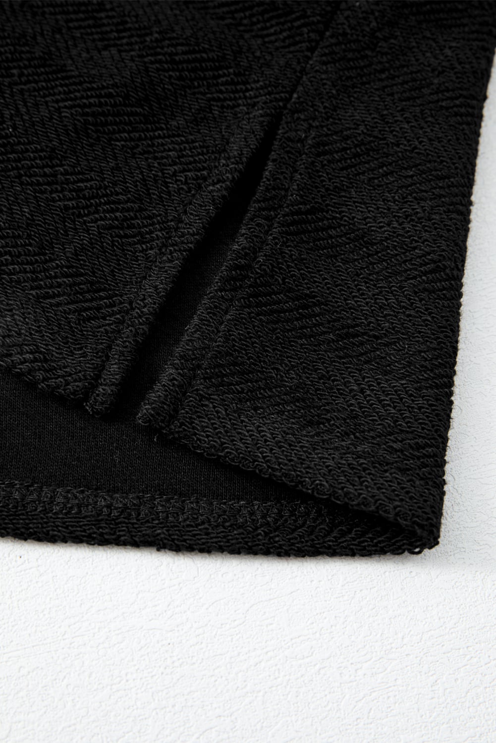 Black Plus Size Long Sleeve Flap Pocket Henley Top
