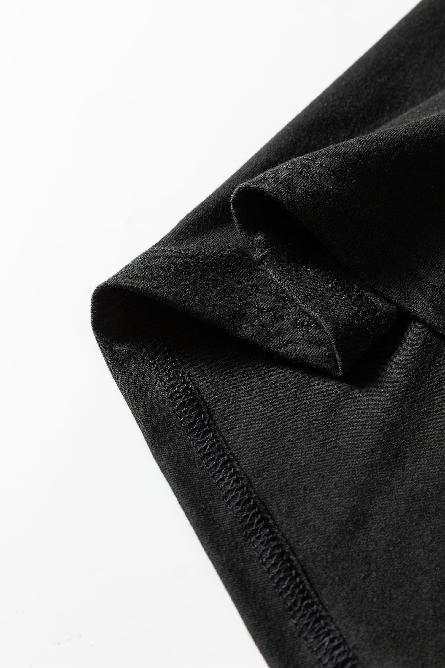Black Plus Size Solid Color Asymmetric Neck Short Sleeve Blouse