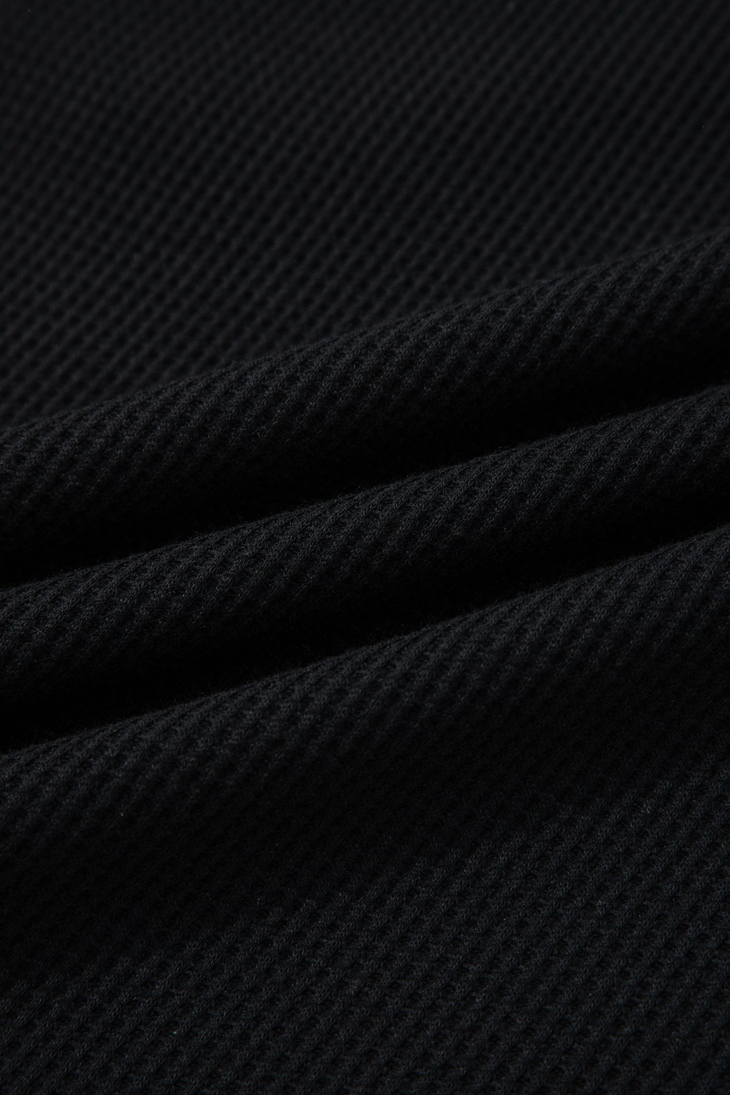 Black Plus Size Textured Contrast Denim Patchwork Button Polo Tee