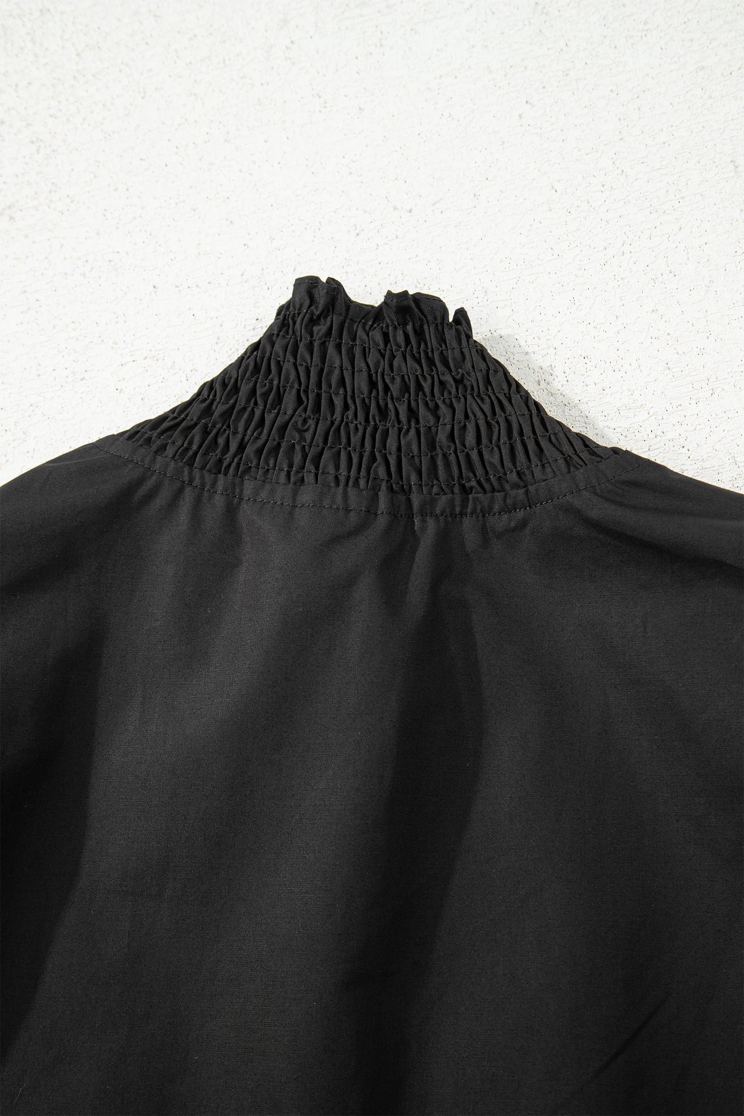Black Puffy Flounce Sleeve Leopard Trim V Neck Blouse