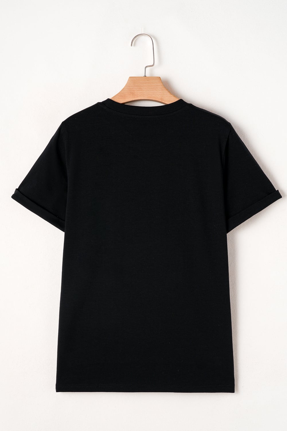 Black Rhinestone Christmas Tree Round Neck Graphic Tee