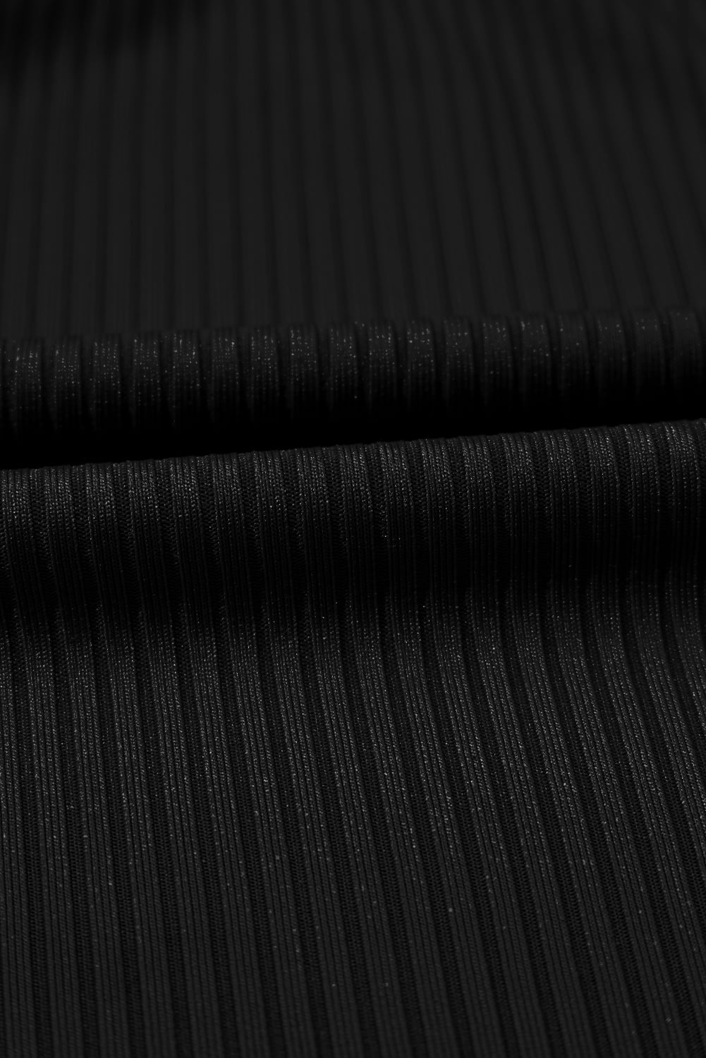 Black Ribbed Knit Crossed Detail Tank Skort 2pcs Swimsuit
