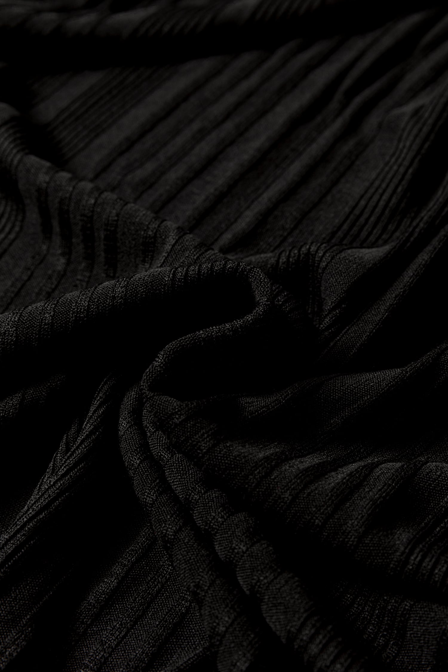 Black Ribbed Open Front Knitted Top with Pockets