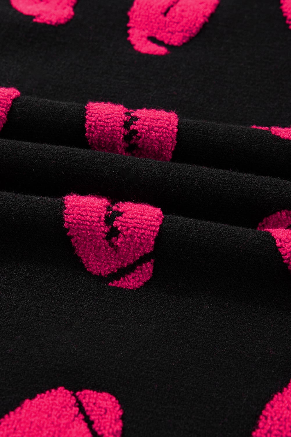 Black Rugby Print Casual Knit Short Sleeve Sweater