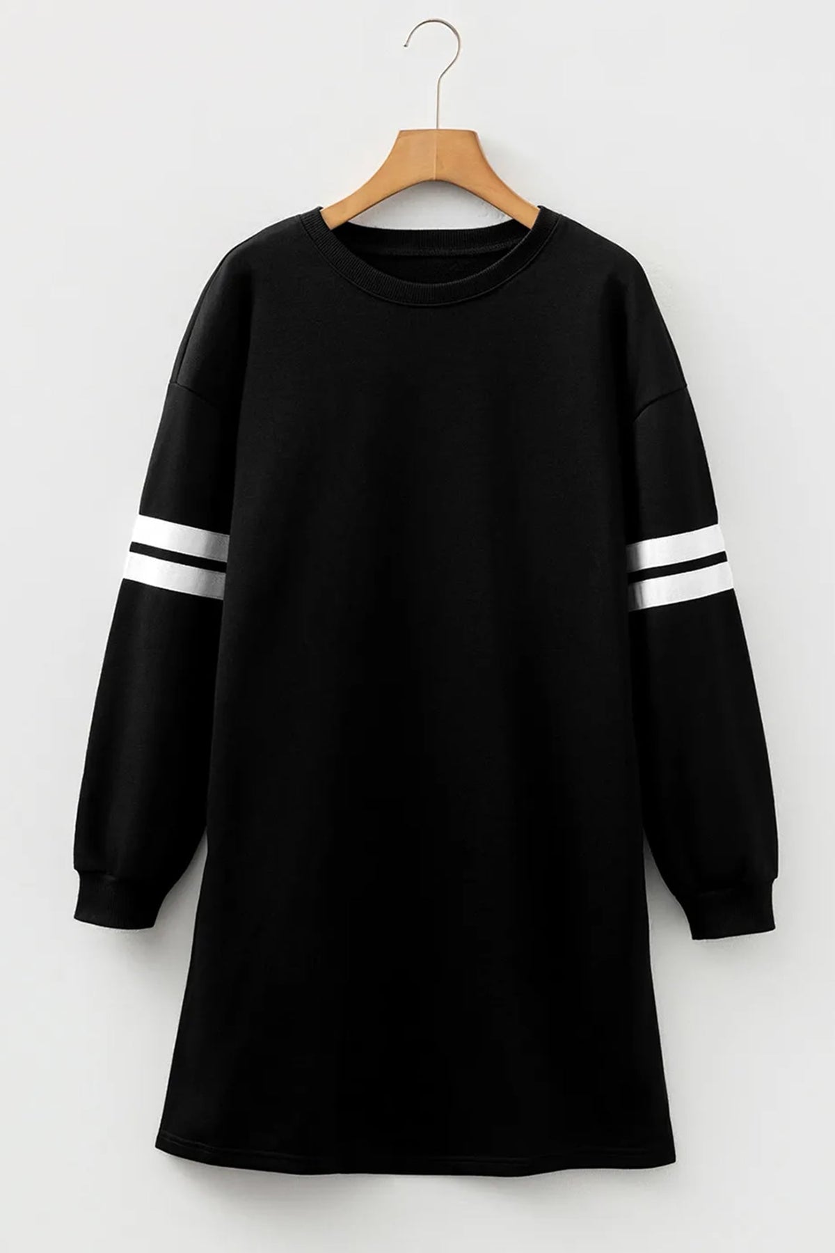 Black Sequin Turkey Thanksgiving Graphic Varsity Long Sleeve Shift Dress