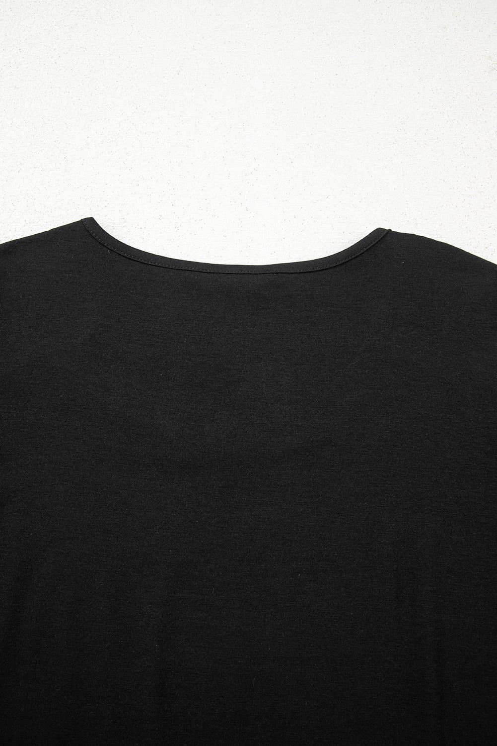 Black Shirred Shoulder Frilled Cuffs Long Sleeve Top