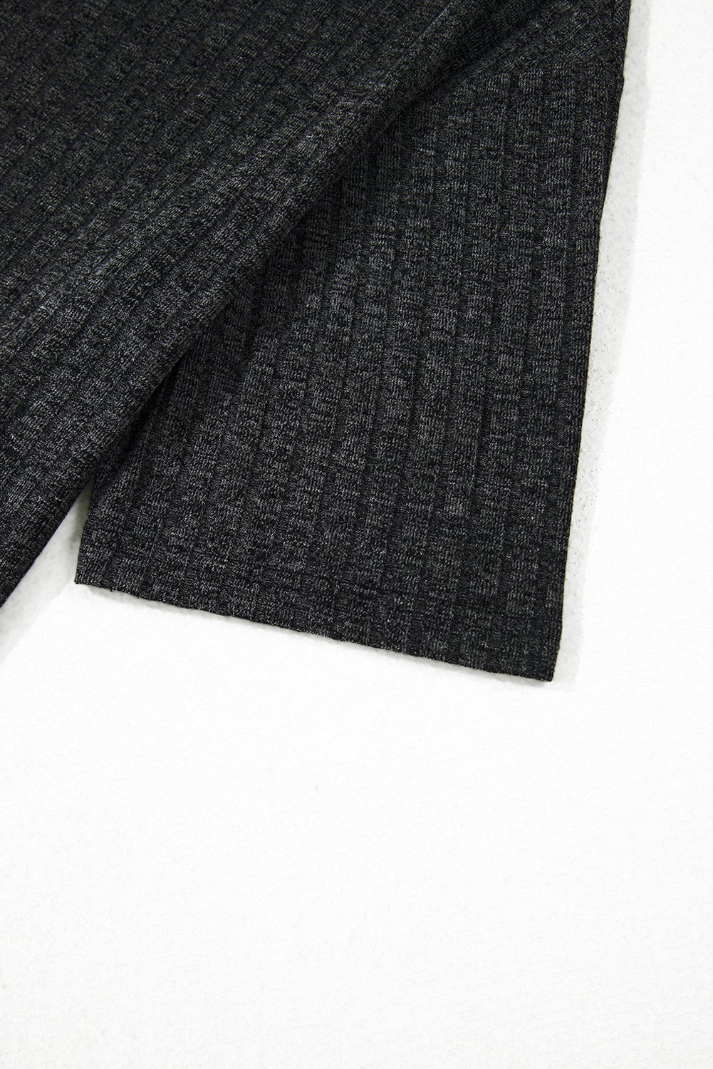 Black Soft Ribbed Loose Tee Slim Shorts 2pcs Sporty Set