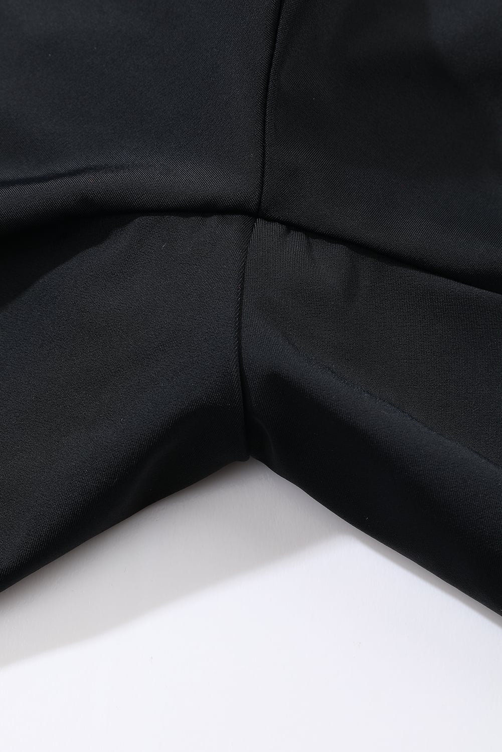 Black Solid Color 2-in-1 Drawstring Elastic Waist Swim Shorts