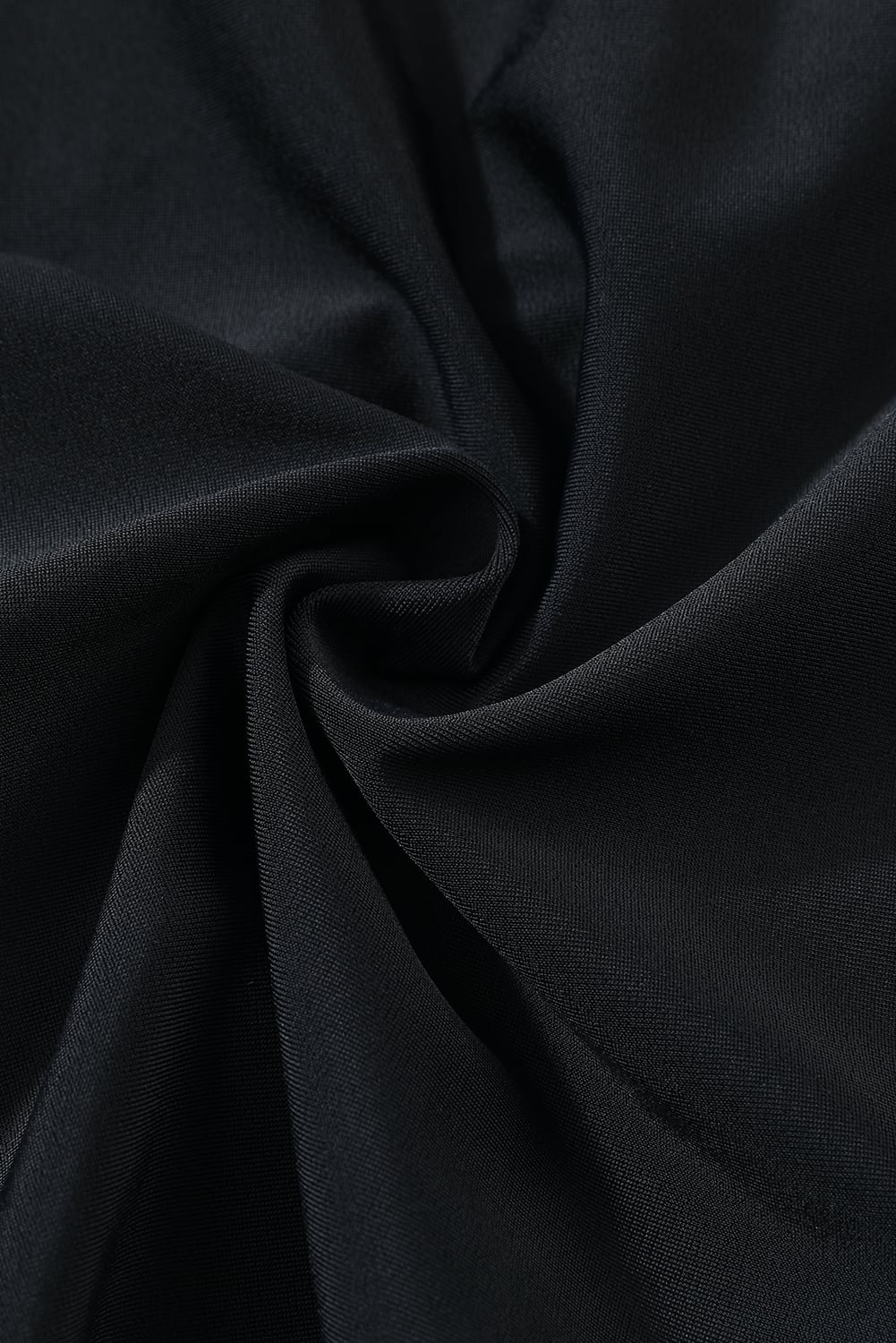 Black Solid Color 2-in-1 Drawstring Elastic Waist Swim Shorts