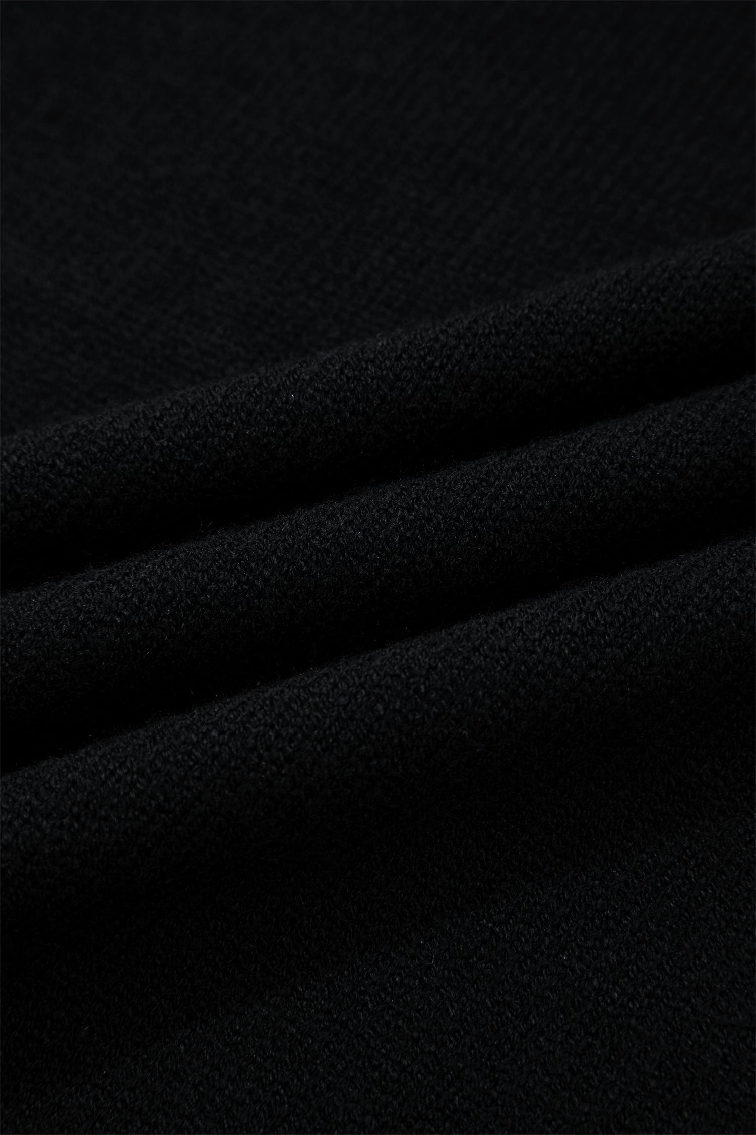 Black Solid Color Knit Contrast Denim Patchwork Collar Sweater Vest