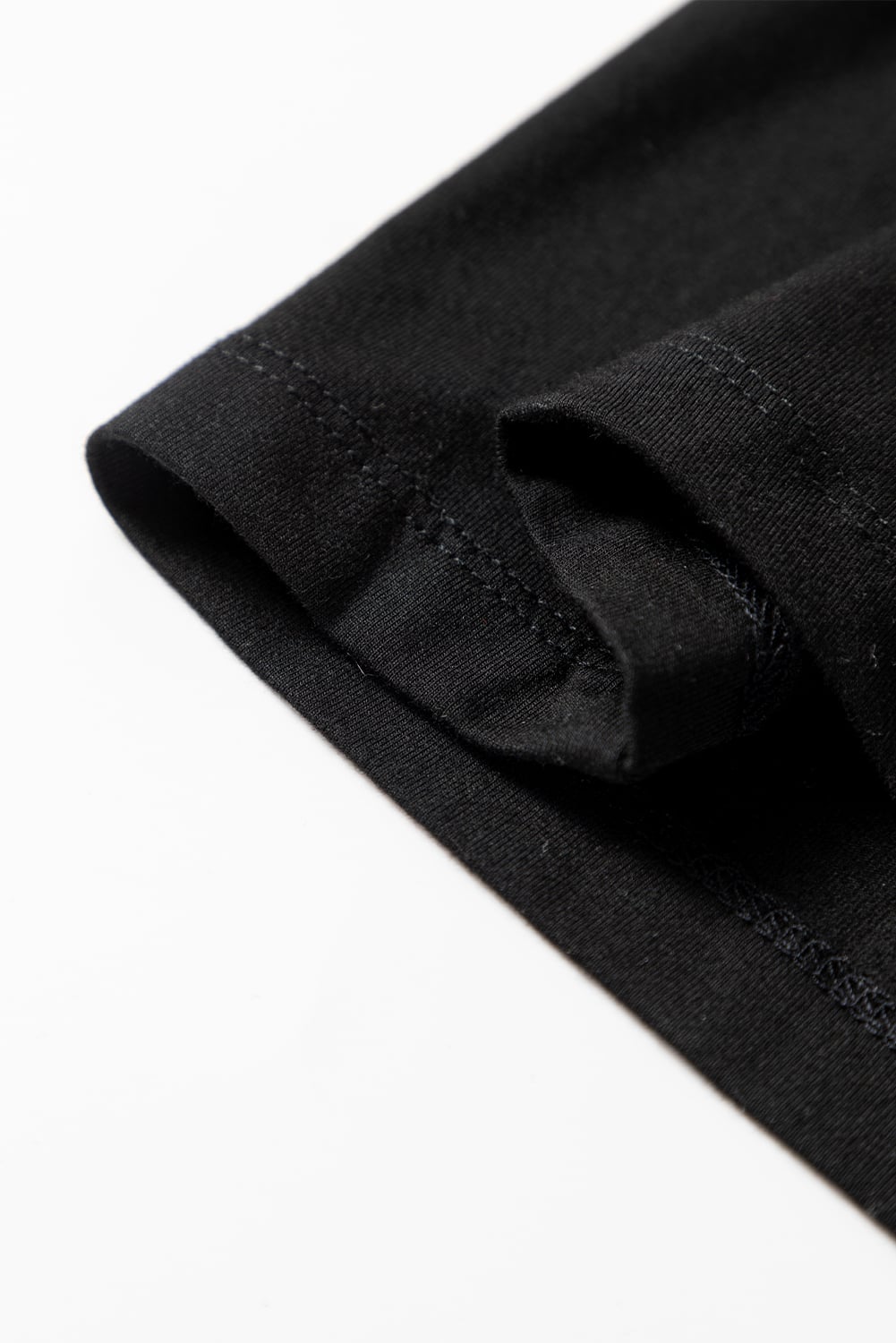 Black Solid Color Long Sleeve Fitted Top