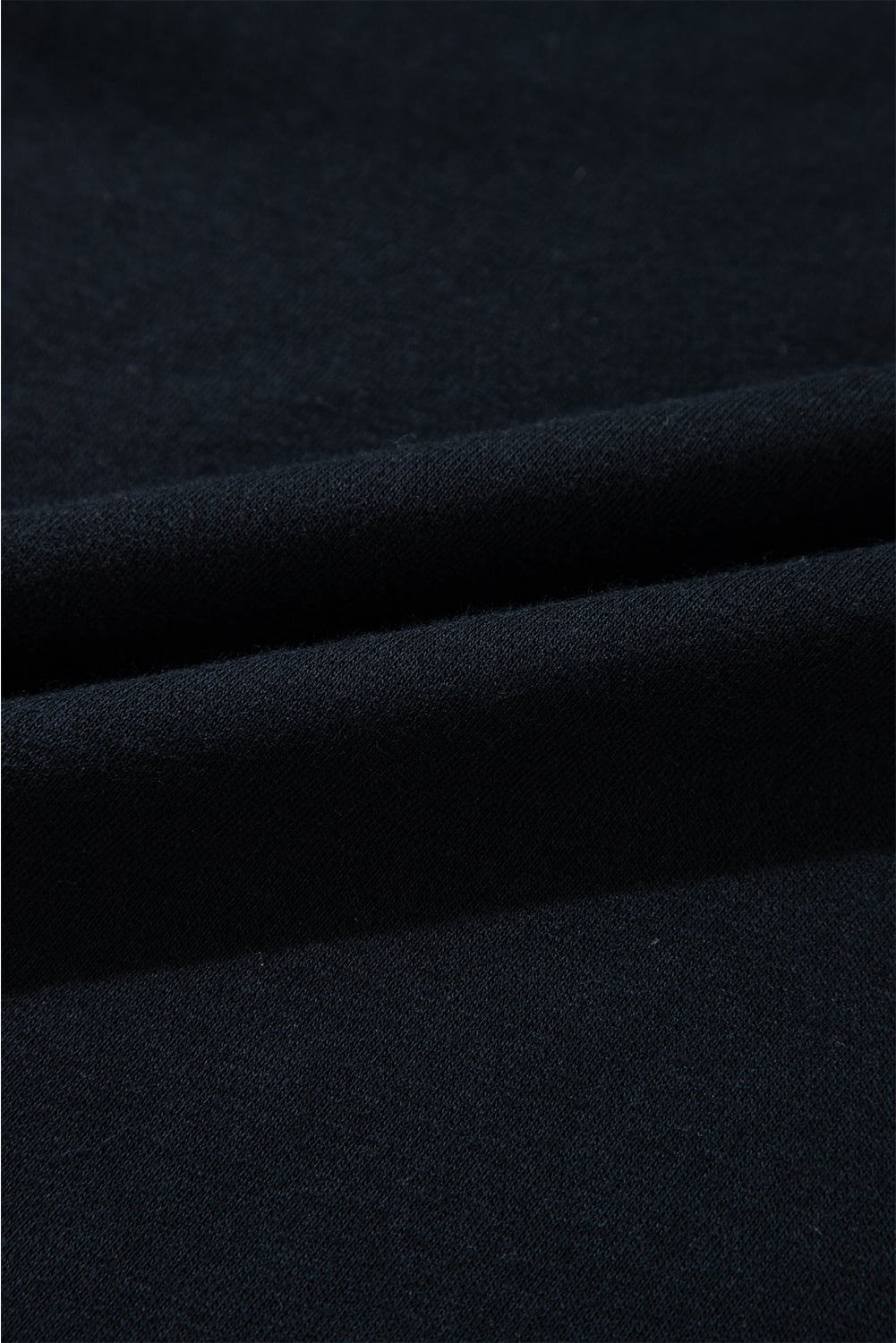 Black Solid Color Rivet Stud Raglan Sleeve Hoodie with Pocket